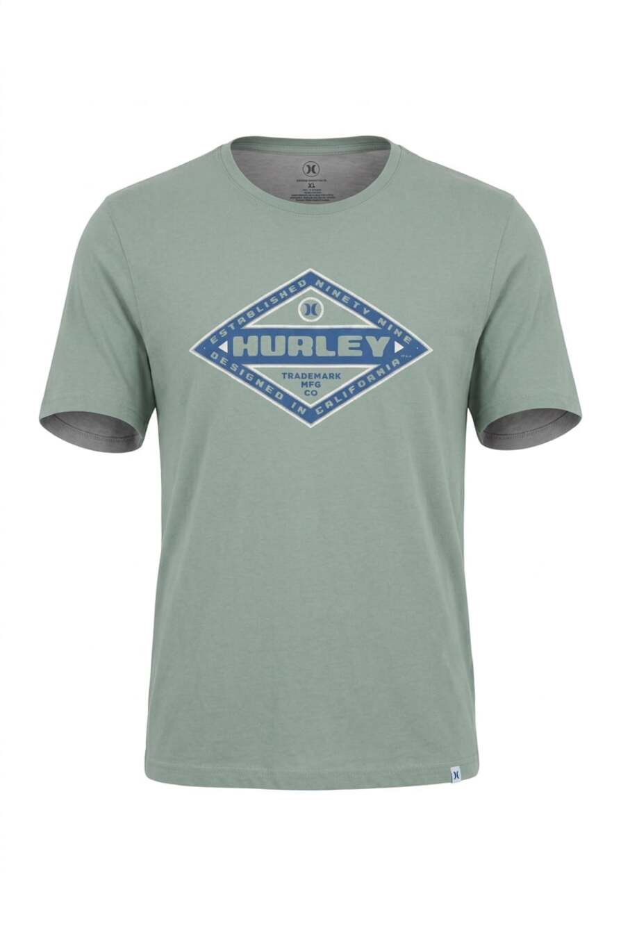 Hurley Men's Diamond Logo Graphic T-Shirt Green Size XL
